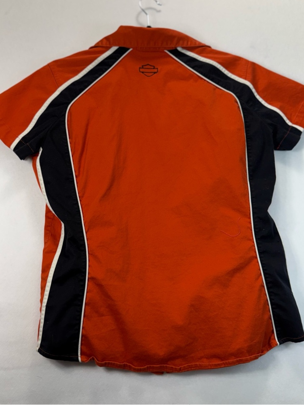 Harley-Davidson Bright Orange and Black Zip Racing Shirt - Picture 2 of 9